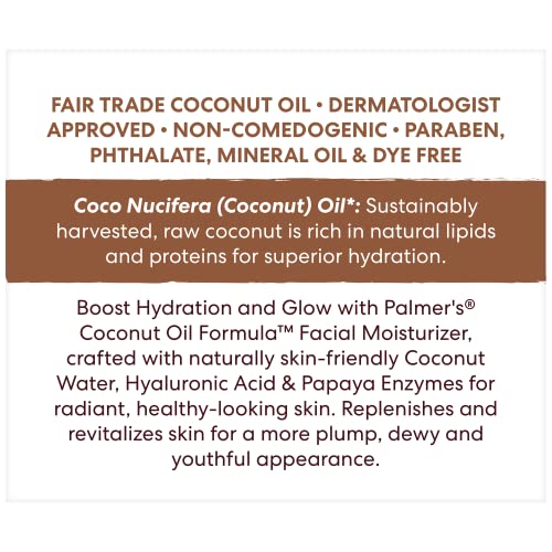 Palmers Coconut Oil Formula Coconut Water Face Moisturizer, 1.7 Ounce Jar