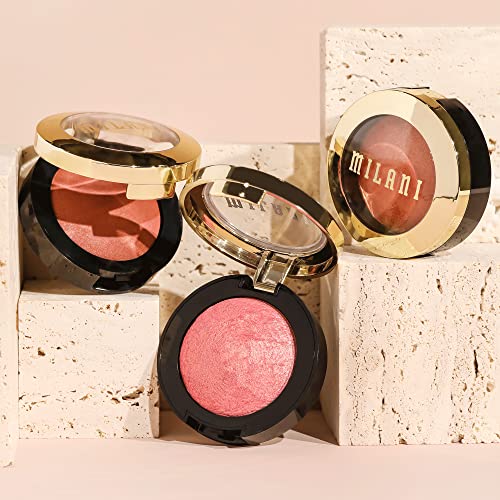 Milani Baked Blush - Corallina (012 Ounce) Cruelty-Free Powder Blush - Shape, Contour & Highlight Face For A Shimmery Or Matte F