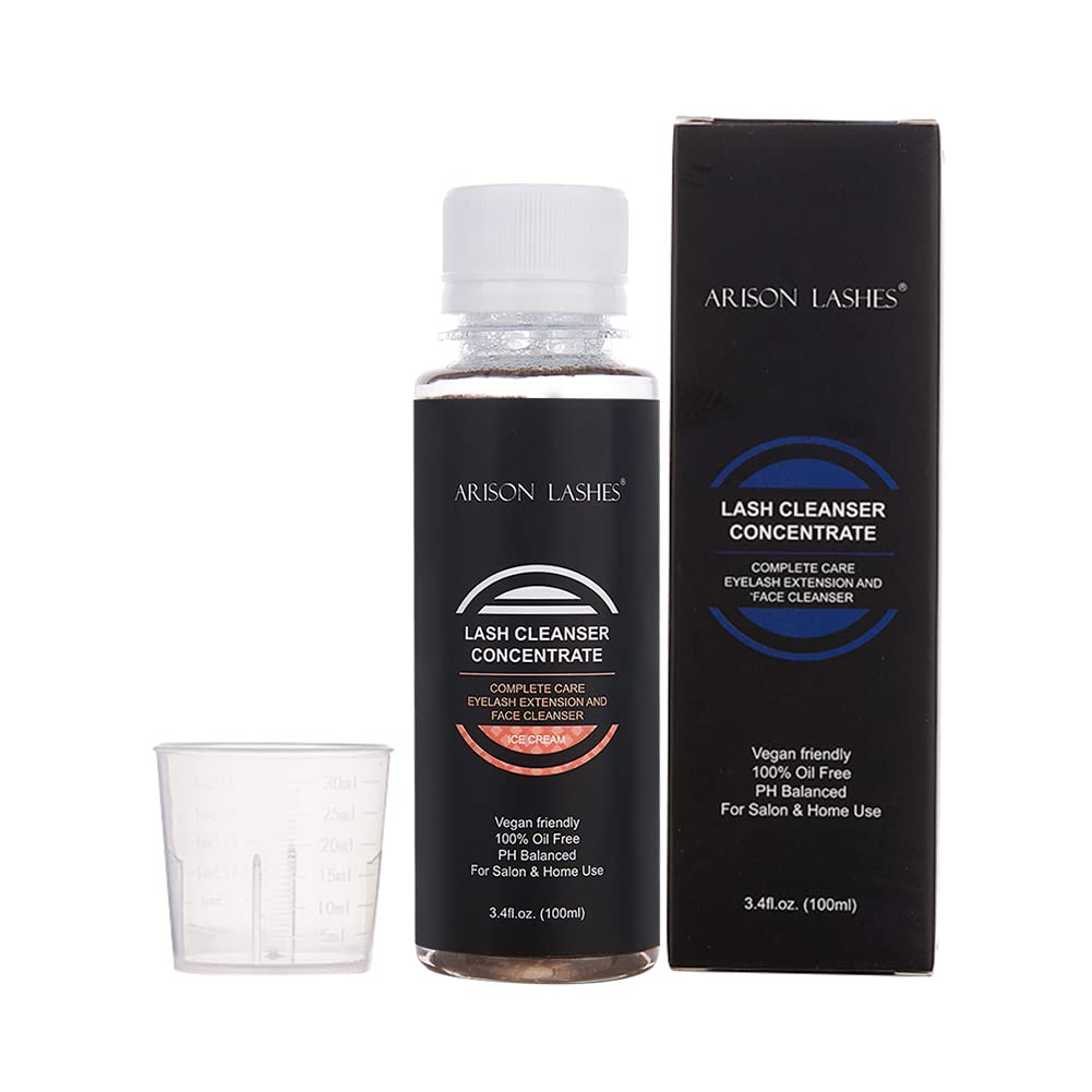 Eyelash Cleanser Concentrate 100ml Lash Extensions Shampoo Natural Foaming Cleanser DIY Non-lrritating Wash for Extensions Lashe