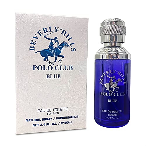Beverly Hills Polo Club BLUE Cologne for Men, Lavender & Sandalwood, 3.4 Fl Oz Eau De Toilette Spray