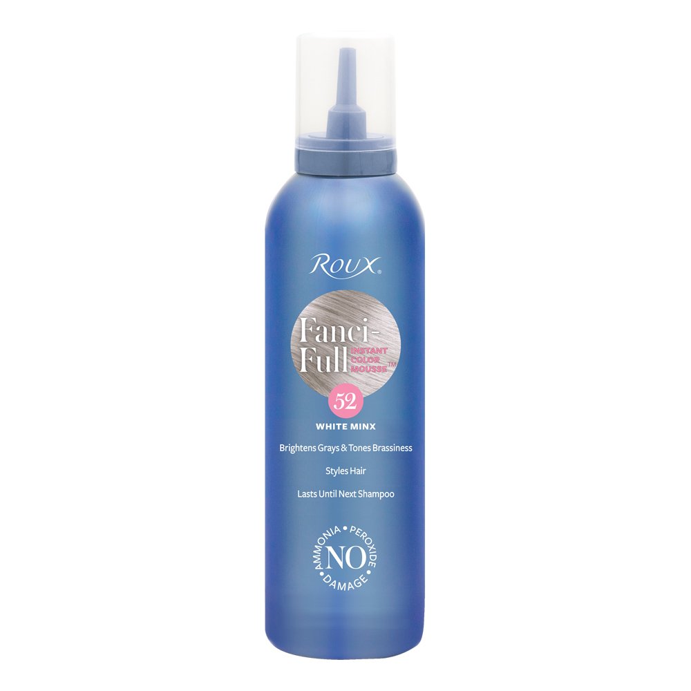 FanciFull Instant Hair Color Mousse by Roux, 52 White Minx, Temporary Instant Color That Brightens Grays and Tones Brassiness, 