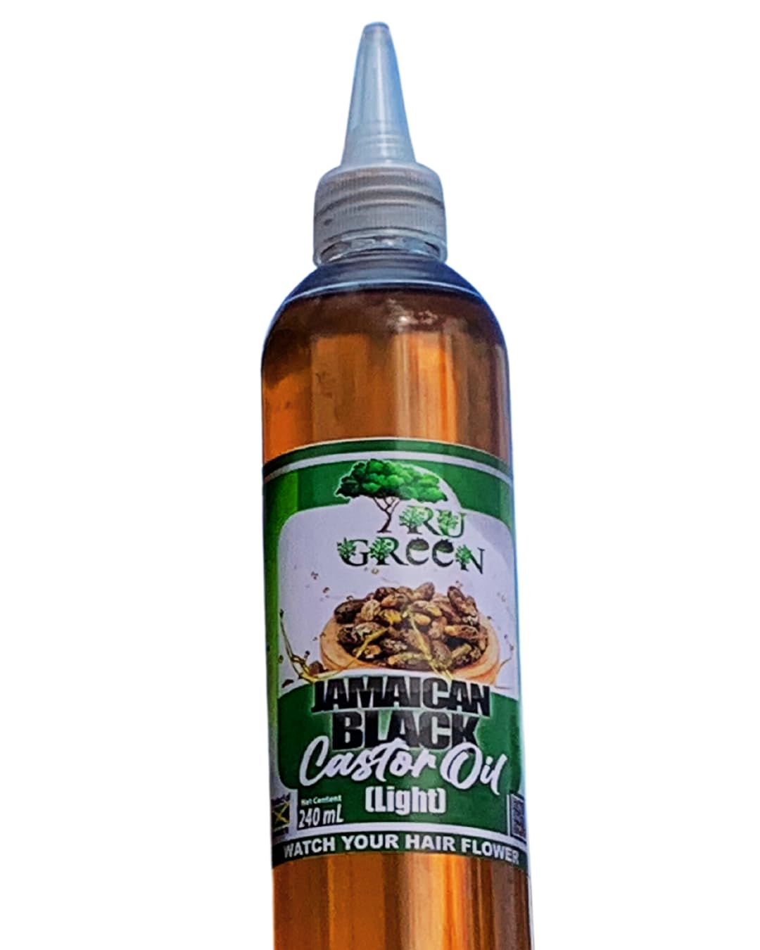 Tru Green Pure Castor Oil, Jamaican Black Castor Lightly Roasted (8 Oz) For All Hair Types. Stimulates hair Follicles And Promot