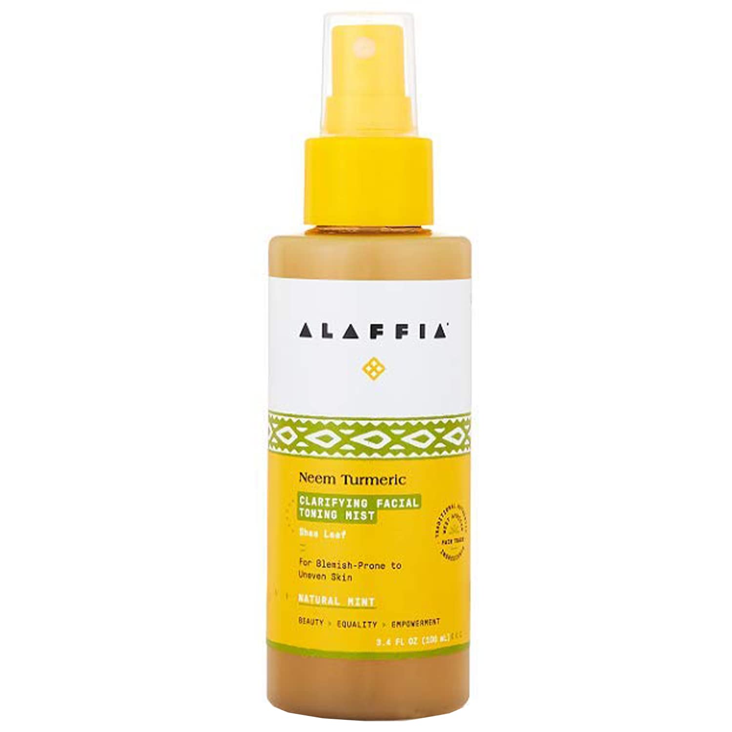 Alaffia Neem Turmeric Facial Mist, Helps Tone and Restore Protective the Skins Protective Layers with Red Algae, Yarrow, and Te