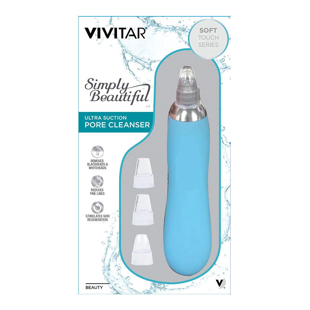 Vivitar PG-8000-RG Microdermabrasion/Facial Pore Cleanser, Vacuum Suction Exfoliating Extractor Tool With 3 Beauty Attachments,
