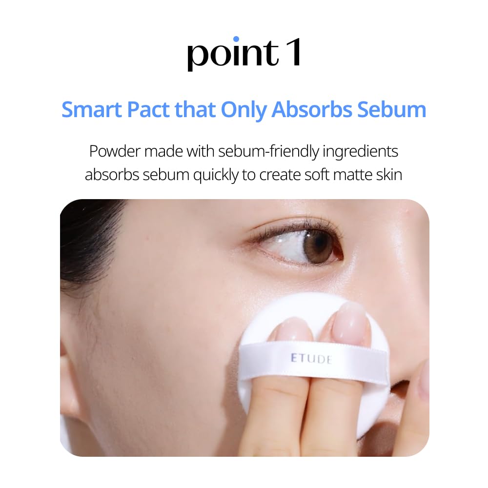 Etude Sebum Soak Pact (23Ad) | Facial Oil Control And Soft Skin With This Mineral Powder That Absorbs Sebum For A Matte Face | K