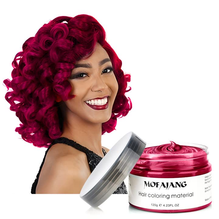 Red Temporary Hair Dye Wax Natural Instant Hair Color Wax Pomades 4.23 oz,Hair Styling Clay for Party, Cosplay, Halloween,Christ