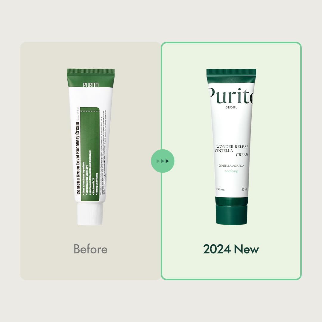 Purito Centella Cream, Korean Centella, For All Skin Types, Soothing, Facial Cream For Face, K-Beauty, Korean Skin Care, 50Ml 1.
