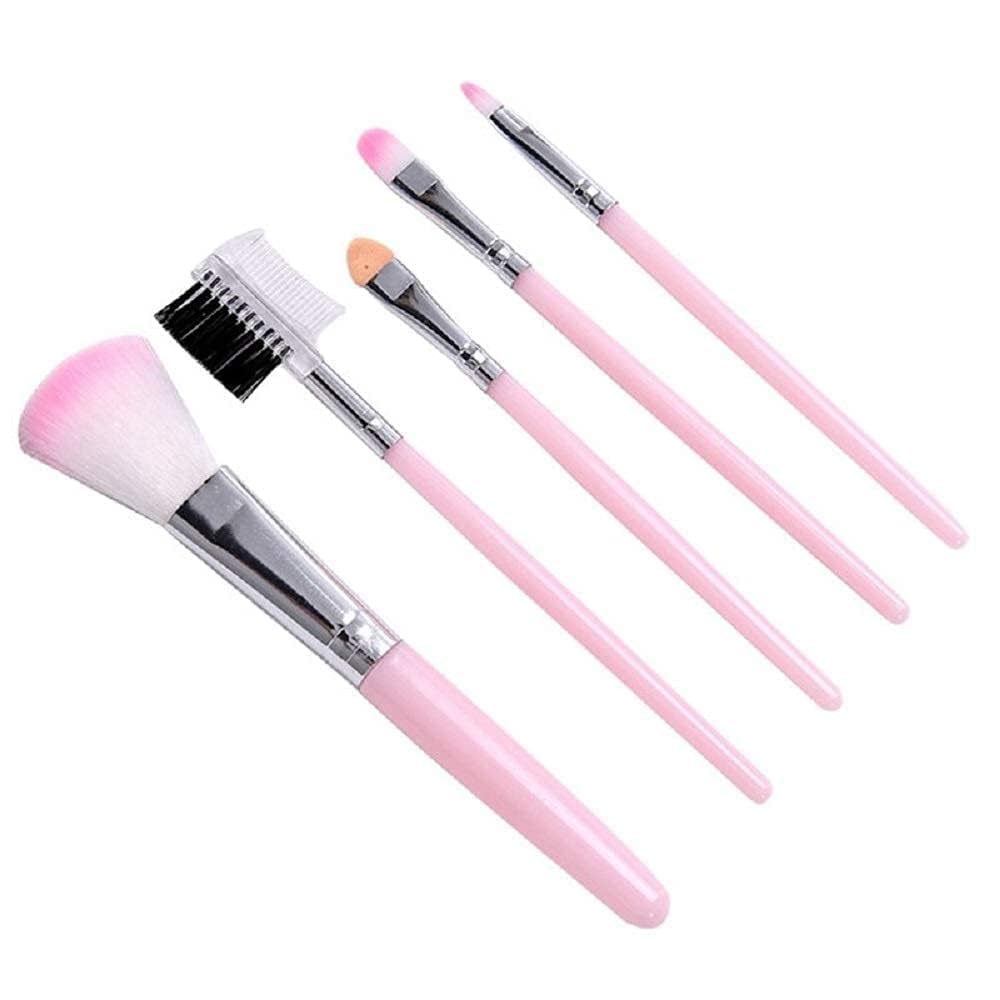 WomenS & GirlS Mini 5 Pink Makeup Brushes Set For Makeup  (Pack Of 5)