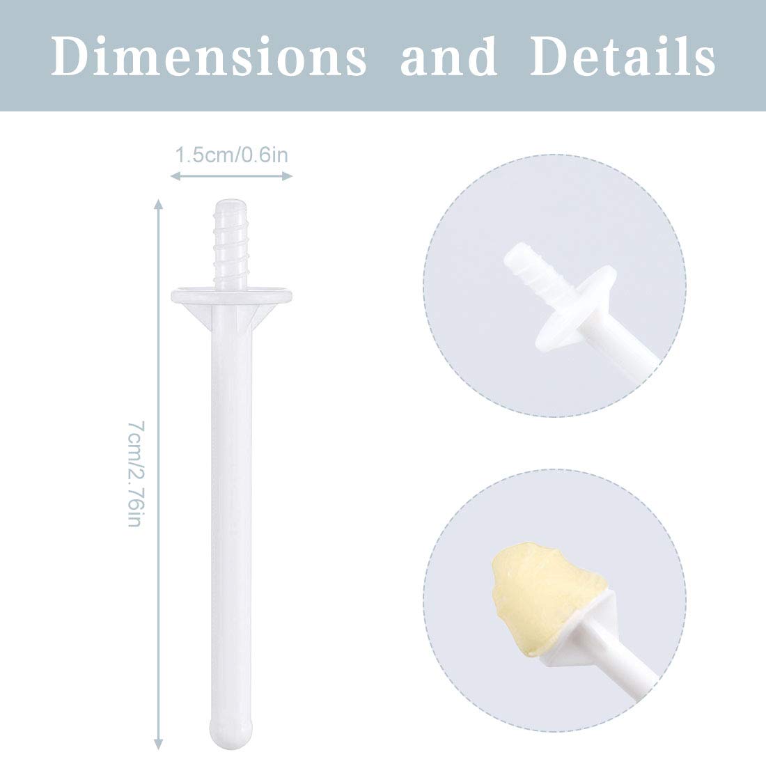 60 Pieces Plastic Wax Applicator Wands With Disposable Spatulas For Nose Hair Removal And Nostril Cleaning