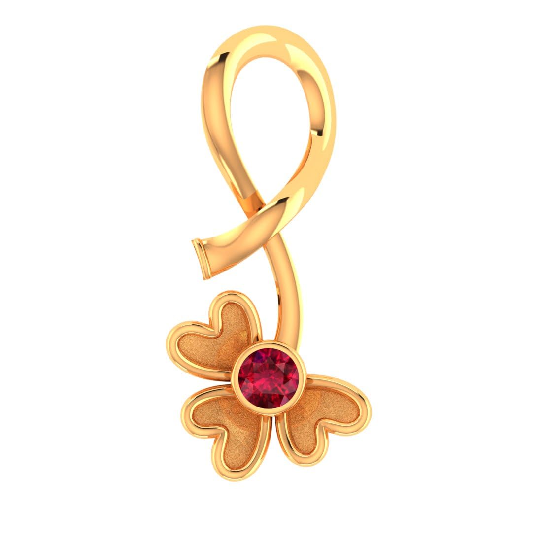 P.C. Chandra Jewellers Bis Hallmark 9Kt (375) Gold Petal Spark Pendant For Women & Girls (Without Chain) | Gift For Girls & Wome