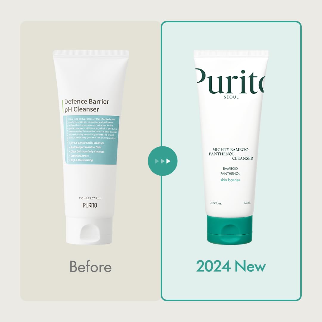Purito Mighty Bamboo Panthenol Cleanser, Gentle Face Wash For Moisturizing, For Sensitive Skin, Vegan & Cruelty-Free Face Cleans
