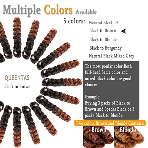 Queentas Short Crochet Hair For Women 6 Packs 10Inches 6Mm Small Toni Curl Carrie Curl Brown Short Curly Crochet Synthetic Hair