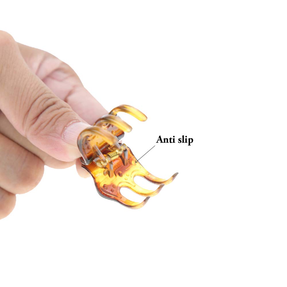 Women Crystal Plastic Hair Claw for thin to medium thick hair, Beauty Basic Jaw Clips,8 Pieces count.