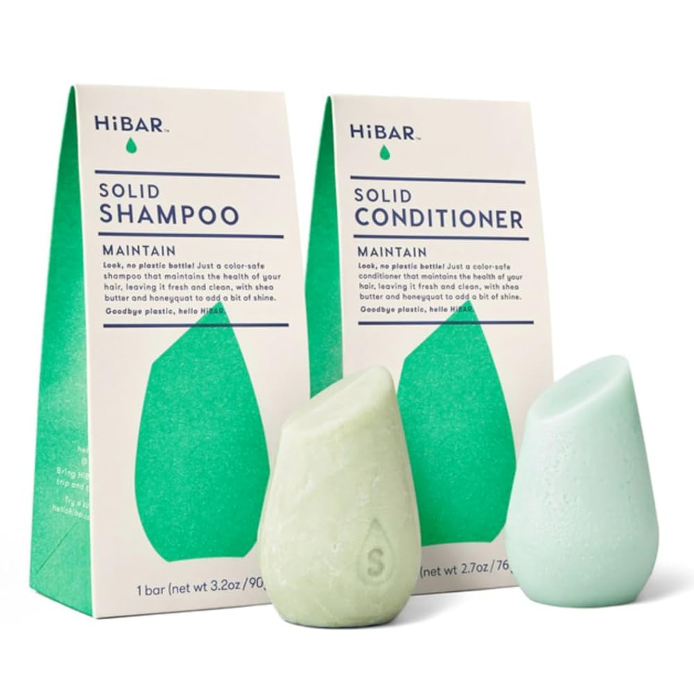 HiBAR - Maintain Shampoo & Conditioner Set - For Well-Balanced Hair - Cleanse & Nourish - Honey, Shea Butter, Coconut Oil & Vita