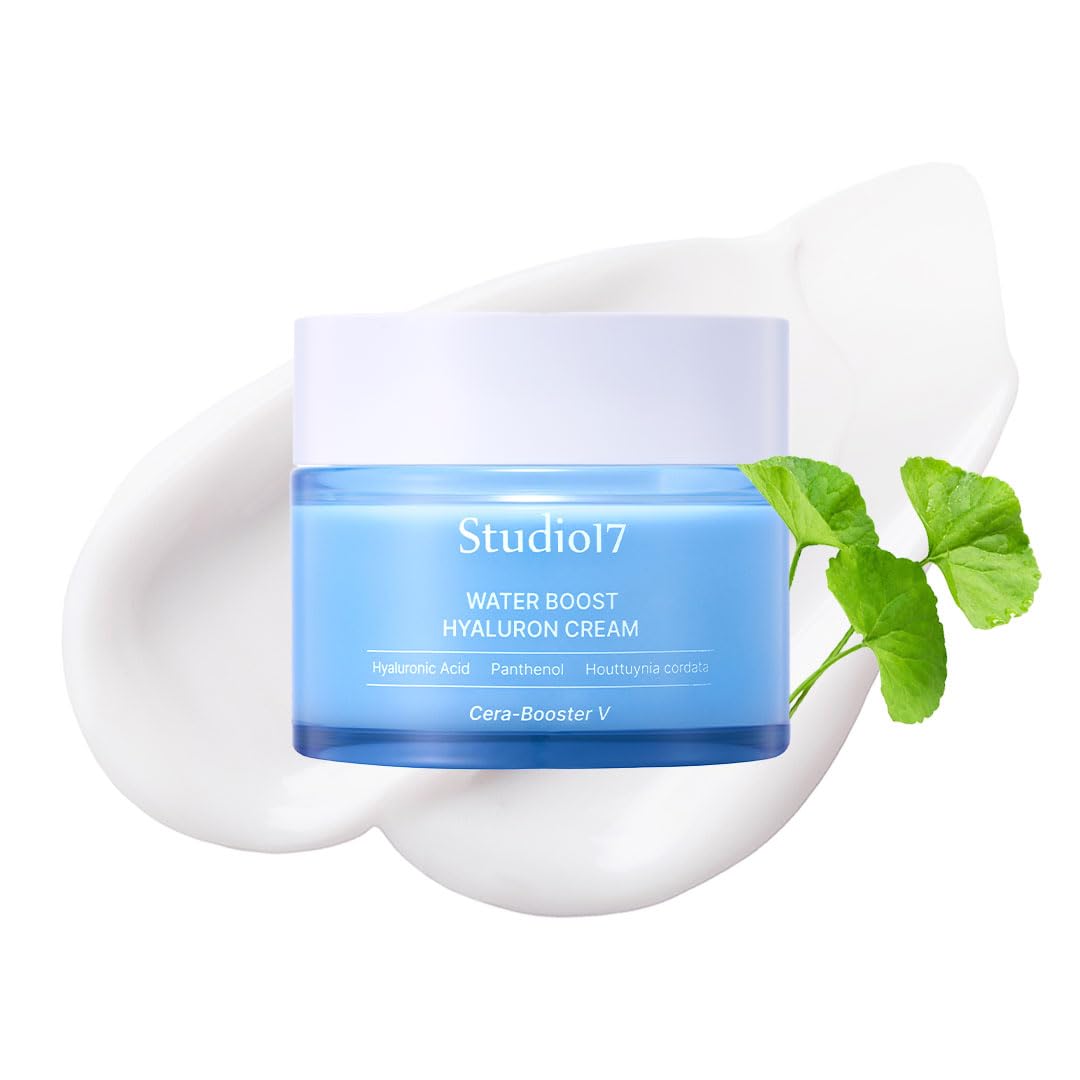 STUDIO17 Waterboost Hyaluronic Acid Cream 2.7 fl.oz. Korean Face Moisturizer with Cera-Booster V(Centella Asiatica) for Better S