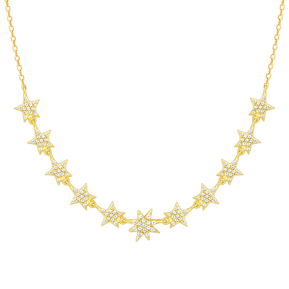 Giva 925 Silver Golden Radiating Star Necklace| Pendant To Gift Women & Girls | With Certificate Of Authenticity And 925 Stamp |