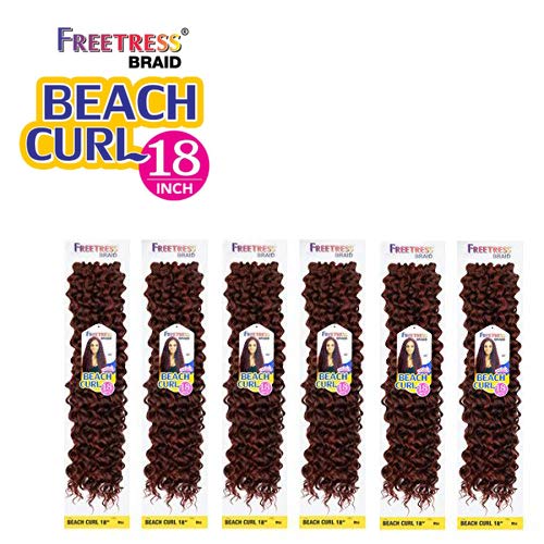 Beach Curl 18'' (6 Pack, 1 Jet Black) - Freetress Synthetic Crochet Braid