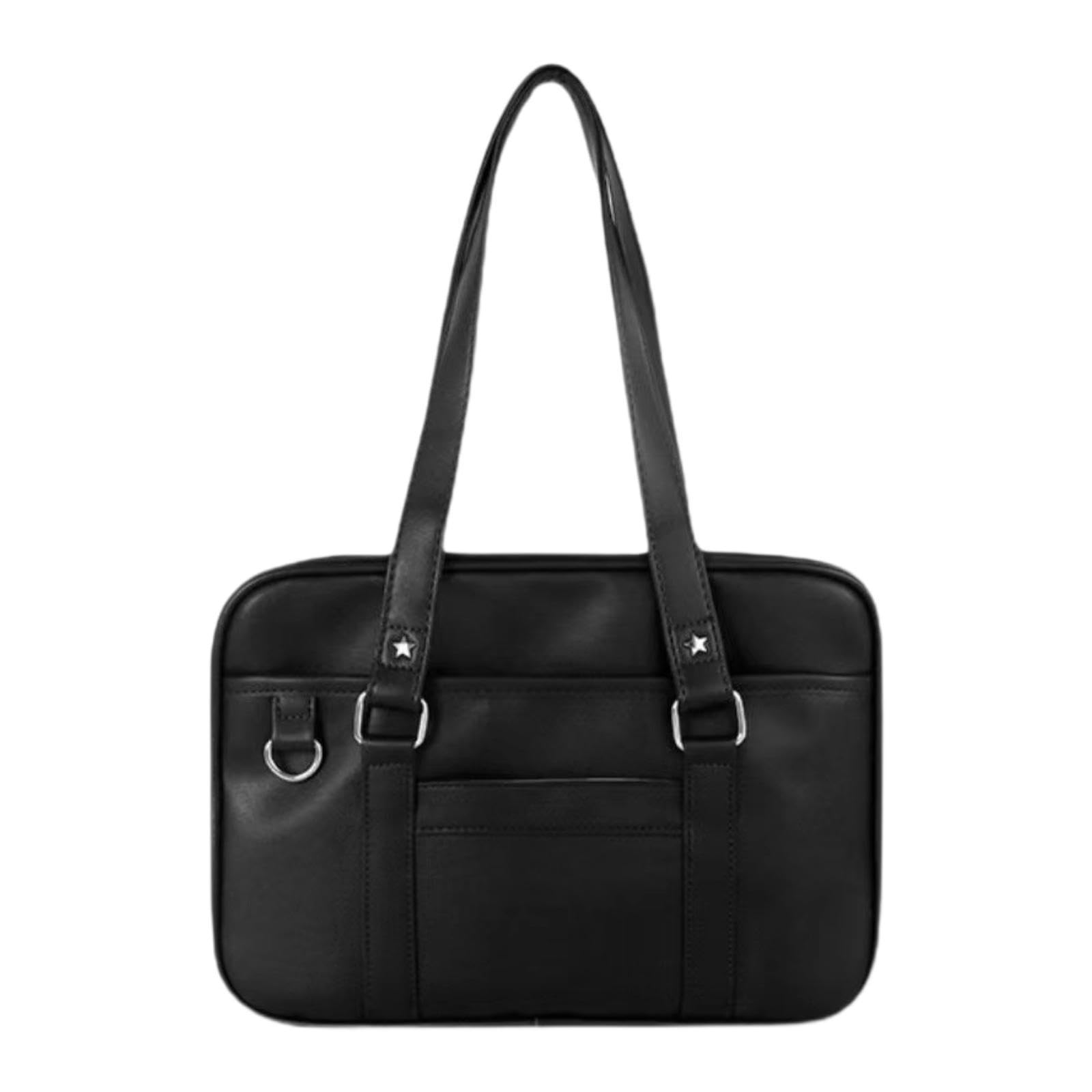 Atorse Japanese Shoulder Bag Pu Leather Trendy Japanese Bag For Party Work Vacation Black Medium