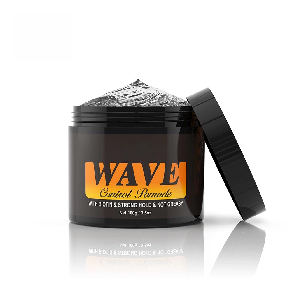 gowwim Control Pomade for Men, Strong Hold Hair Styling Gel Natural Wave Grease for Coarse Medium & Straight Hair, 100g/3.5oz