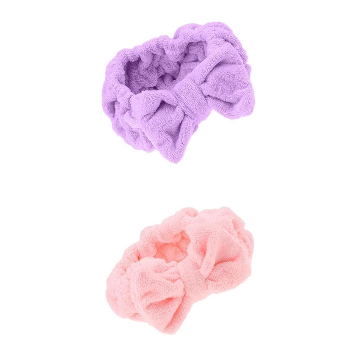Ujeavette 2X Soft Bowknot Makeup Cosmetic Shower Bath Spa Elastic Hair Band Headband