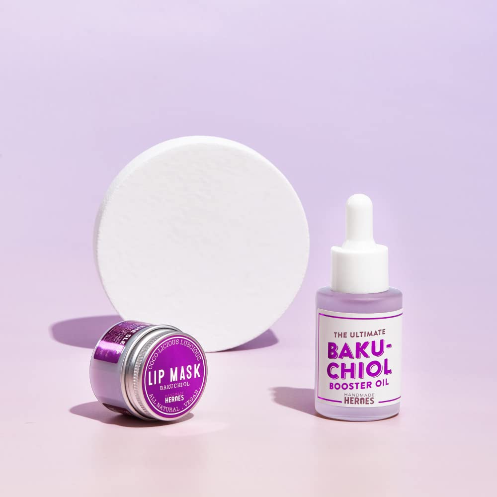 100 Natural Vegan Sleeping Lip Mask by Handmade Heroes  Bakuchiol Natural Lip Plumper, Overnight Lip Moisturizer and conditioner