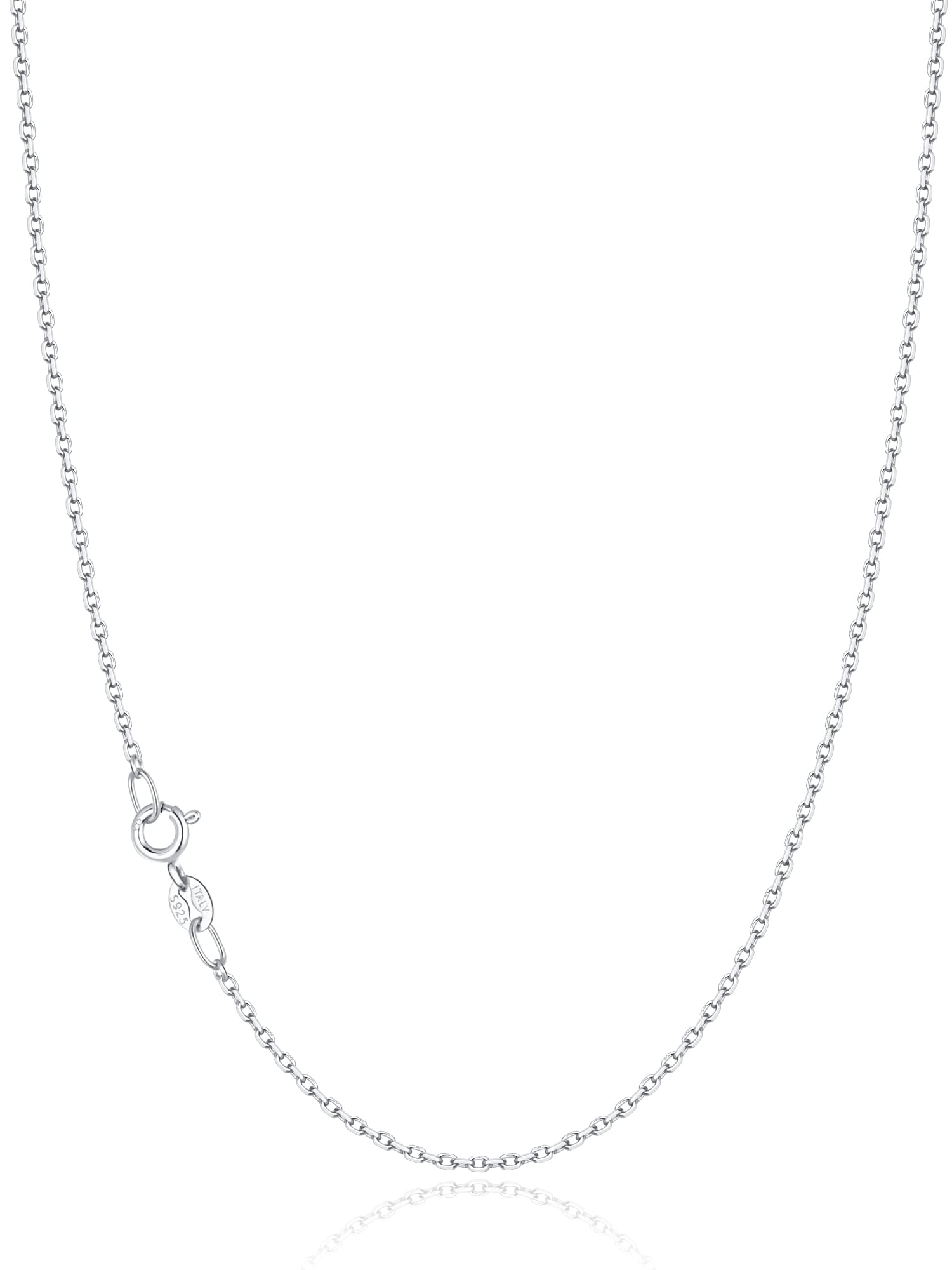 Jewlpire Solid 925 Sterling Silver Chain Necklace for Women, Super Sturdy & Shiny 1.2mm Cable, 20 Inches