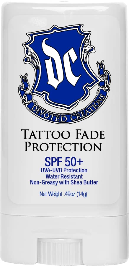 Devoted Creations Tattoo Fade Protection Stick With Spf 50+ Uva-Uvb Protection, Water Resistant, Non-Greasy With Shea Butter .49