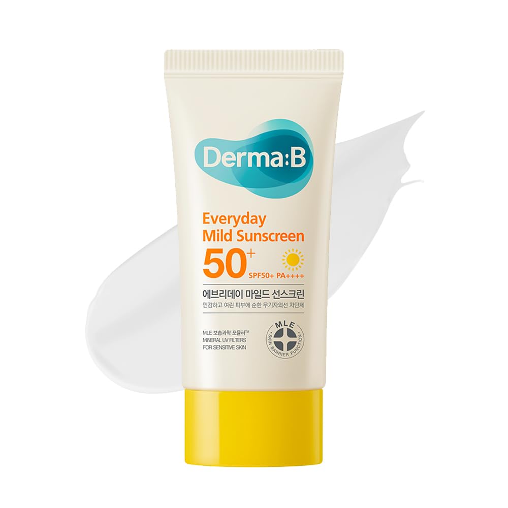Derma B Everyday Mild Sunscreen Spf50+ Pa++++ 1.69 Fl Oz, 50Ml Fast-Absorbing Lightweight Spf Sunblock Moisturizer, Facial Body