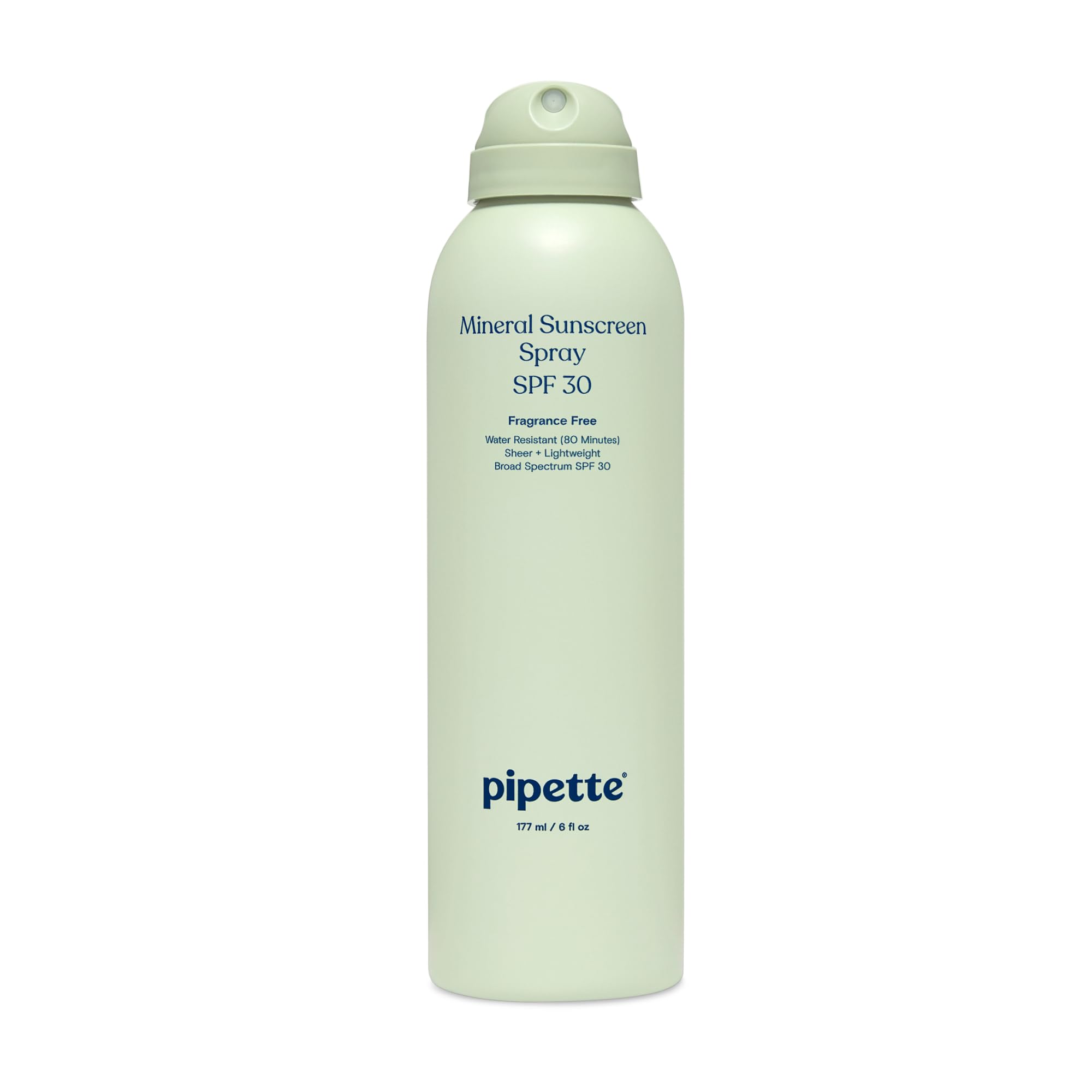 Pipette Baby Mineral Sunscreen Spray SPF 30, Broad Spectrum with Non-Nano Zinc Oxide, Water Resistant UVB/UVA Non-Toxic Sun Prot