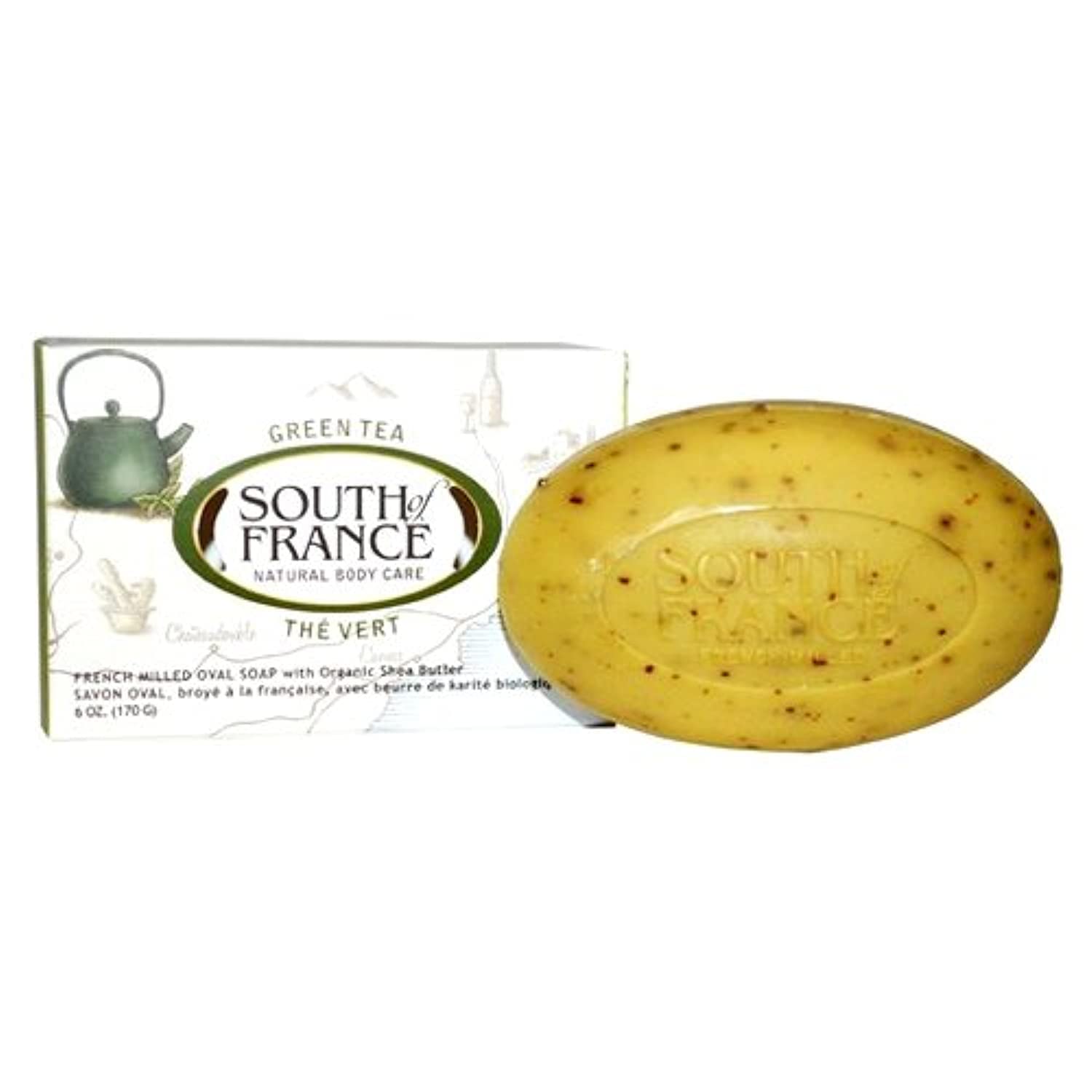 South Of France Natural Bar Soap, Green Tea, 6 Ounce