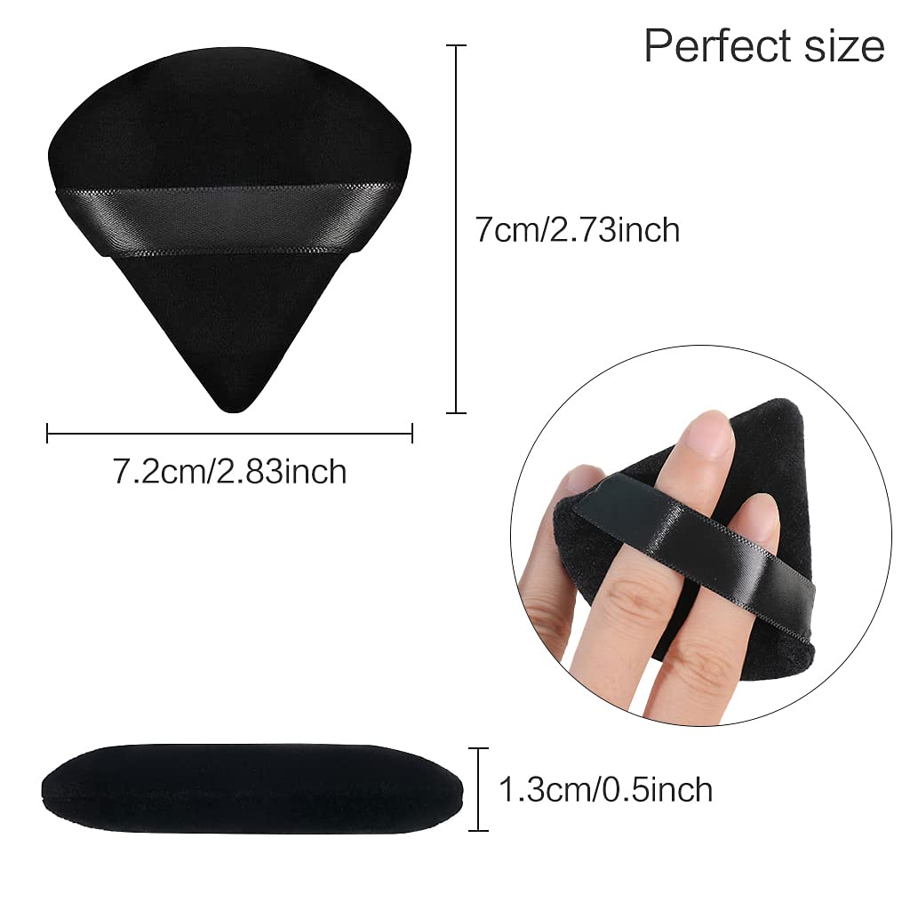 4 Facial Soft Triangle Puffs, Wet And Dry Makeup Tools, Used For Powder, Mineral Powder, Body Powder, Foundation Make-Up, Washab