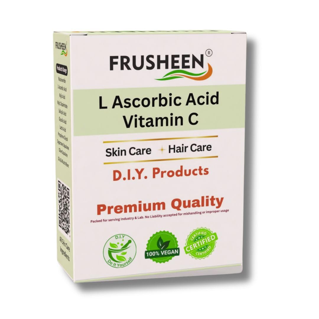 Frusheen Ascorbic Acid (Vitamin C) Powder  Making Diy Skin Care Soap, Serum, Cream, Lotion & Face Wash, Anti Ageing & Youthful 