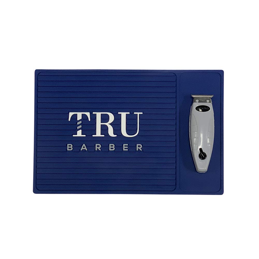 Tru Barber Organizer Mat 14   X 9    (Blue) Flexible Pvc Station Mat, Professional Mat, Salon And Barbershop Work Station Pads,