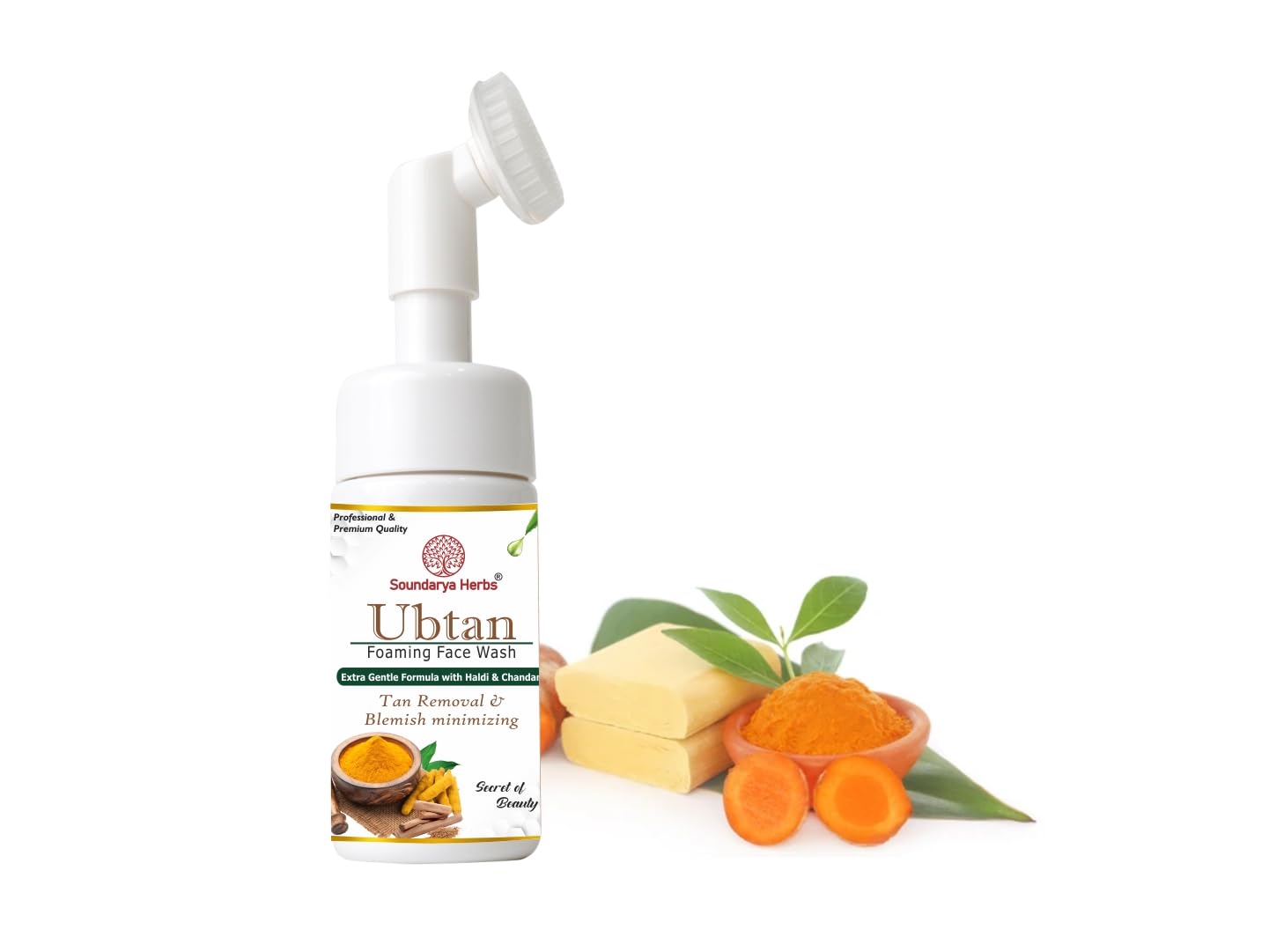 Soundarya Herbs Ubtan Foaming Face Wash  100Ml | Natural & Ayurvedic Facewash For Tan Remover