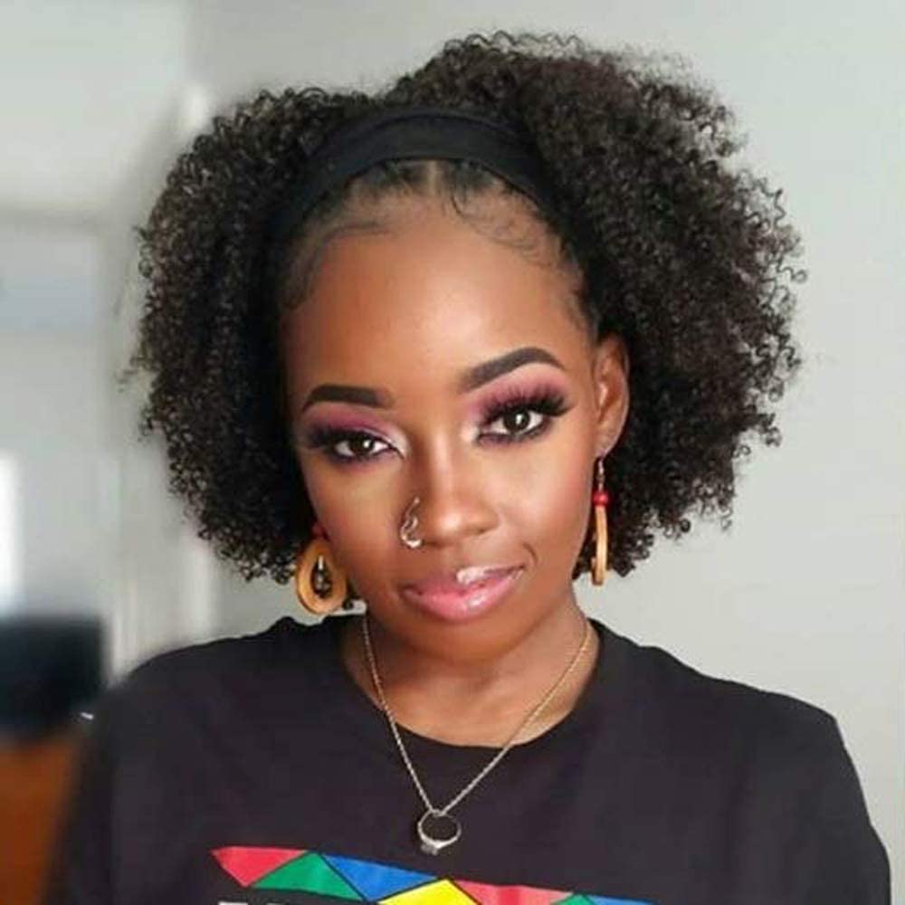 Legendhair Glueless Wig Human Hair Curly Bob Pixie Cut Headband Wigs Human Hair Afro kinky Curly None Lace Front Wigs for Black 