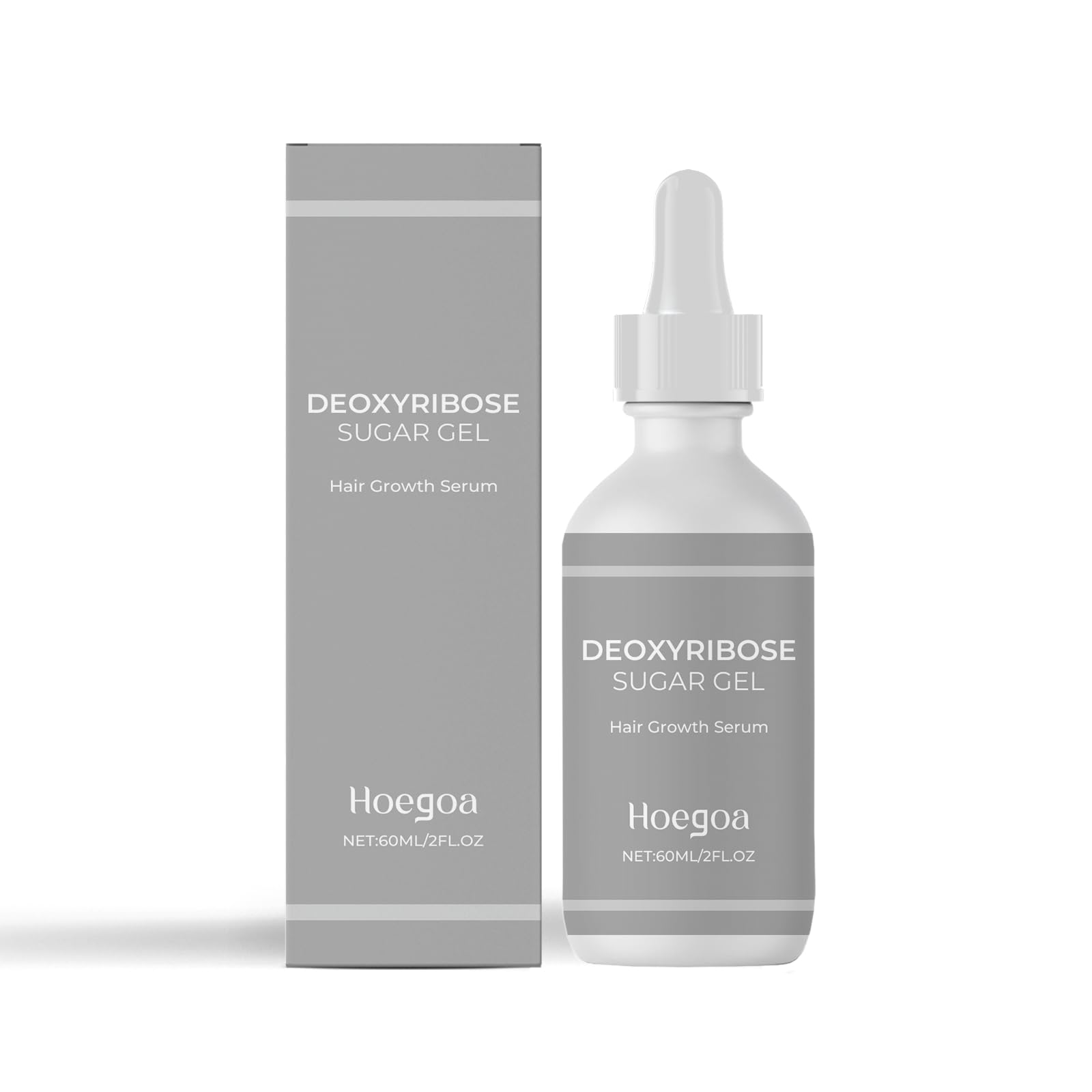 Hoegoa Deoxyribose Sugar Gel Hair Growth Serum, with Rosemary Extract & Castor Oil, for All Hair Types, 2 Fl Oz