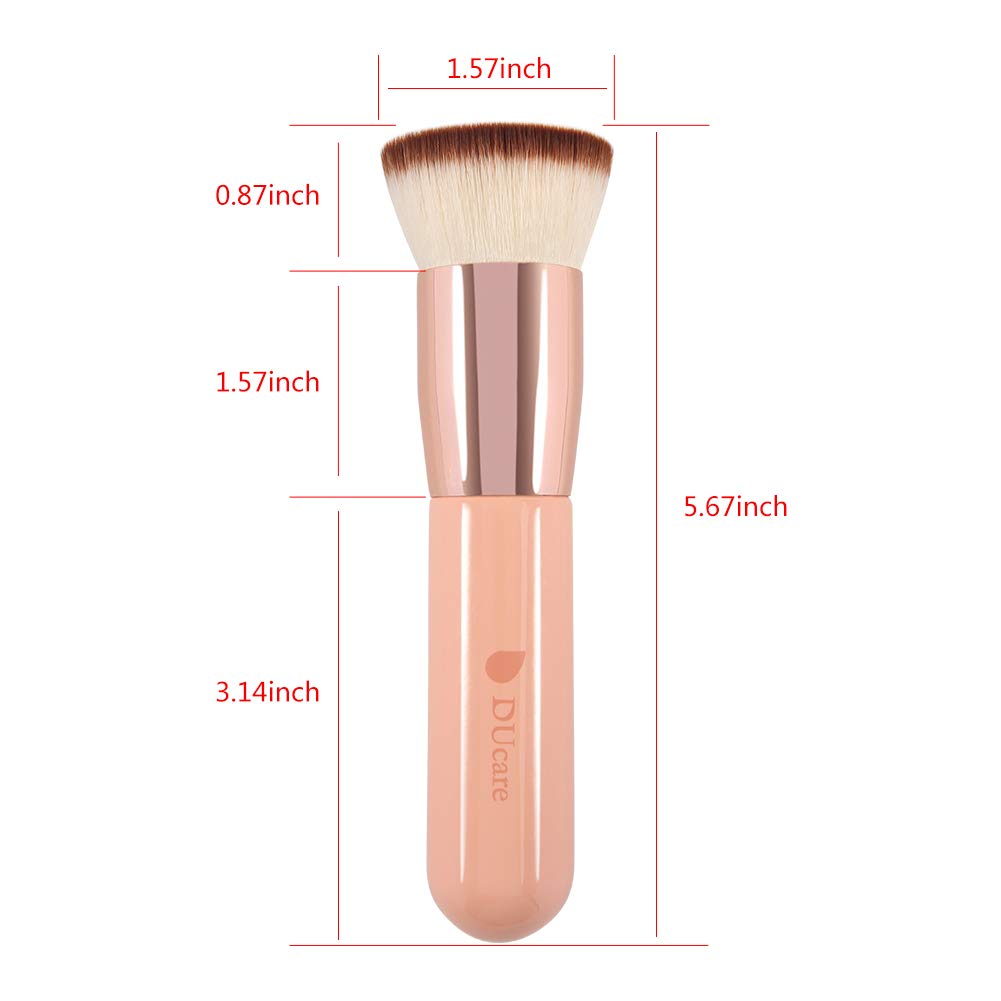 DUcare Foundation Brush for Liquid Makeup, Flat Top Kabuki Synthetic Professional Makeup Brushes Liquid Blending Mineral Powder