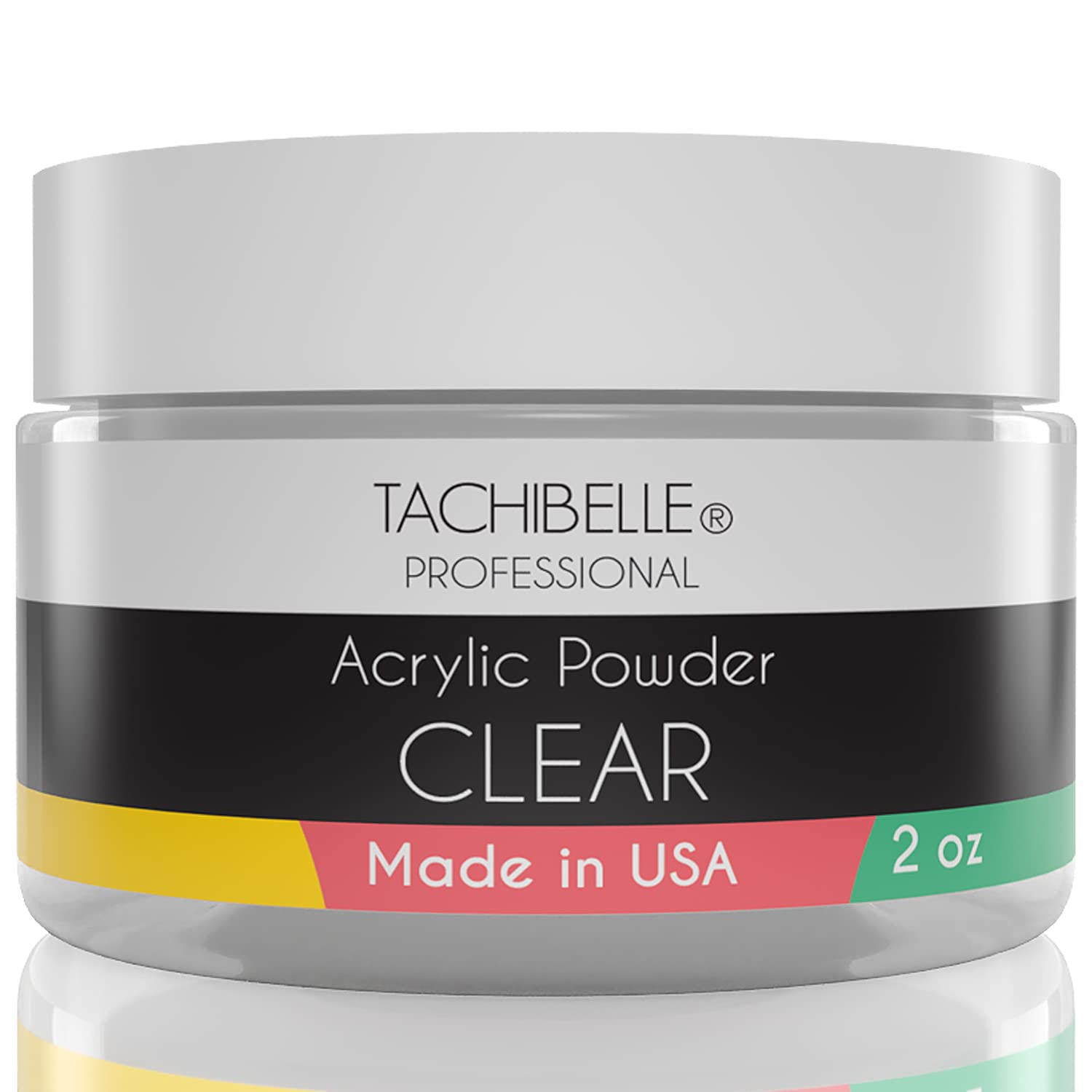 Tachibelle Professional Acrylic Nail System Acrylic Powder, 2 oz. Made in USA. Used in Professional Salons. (Clear 2oz)