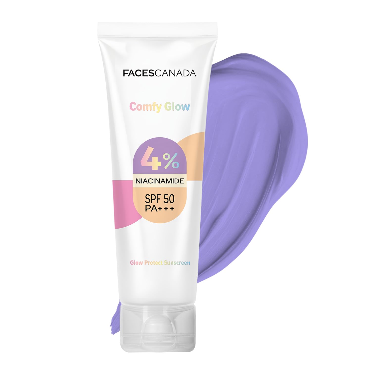 FACES CANADA Comfy Glow Sunscreen with 10% Niacinamide  30ml | SPF50 PA+++ | UVA & UVB Protection | Feather Light Texture | Lig