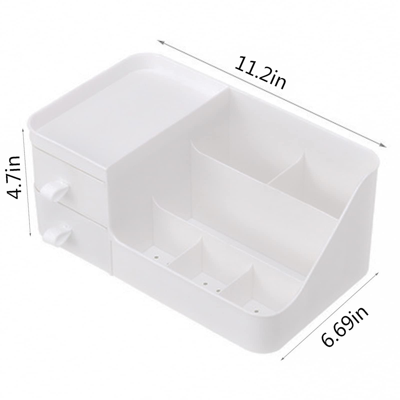 POFUOT skin care organizer,Makeup Desk Organizer With Drawers,Countertop Organizer for Cosmetics,Vanity brush with Holder for Li