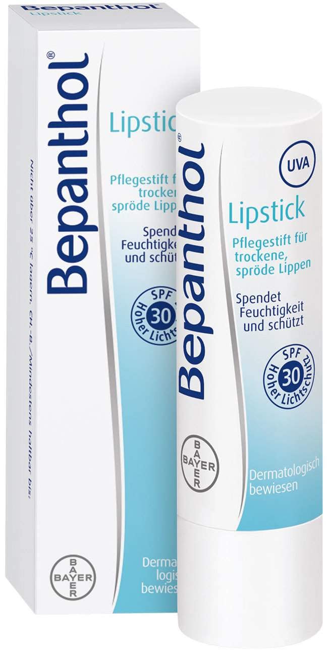 Bepanthol Lipstick With Dexpanthenol,SPF 30 and Vitamin E .Moisturizing Care Stick for Dry, Cracked and Brittle lips, 4.5 g /0.1