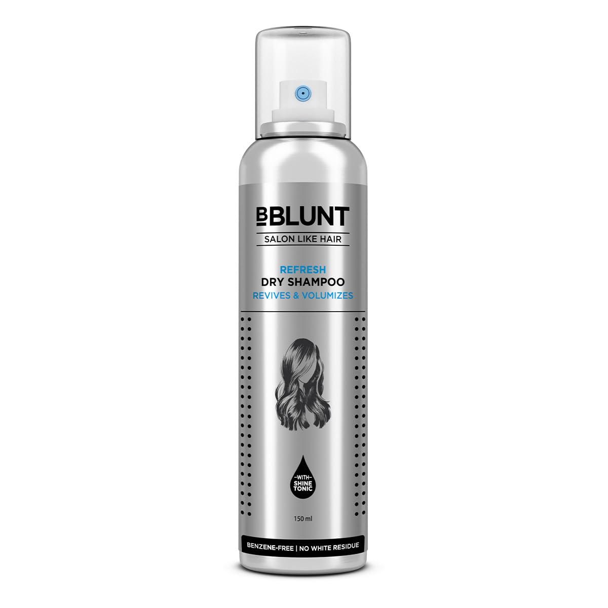 Bblunt Refresh Dry Shampoo To Instantly Refresh & Add Volume  150 Ml | BenzeneFree | Leaves No Residue | For Men & Women