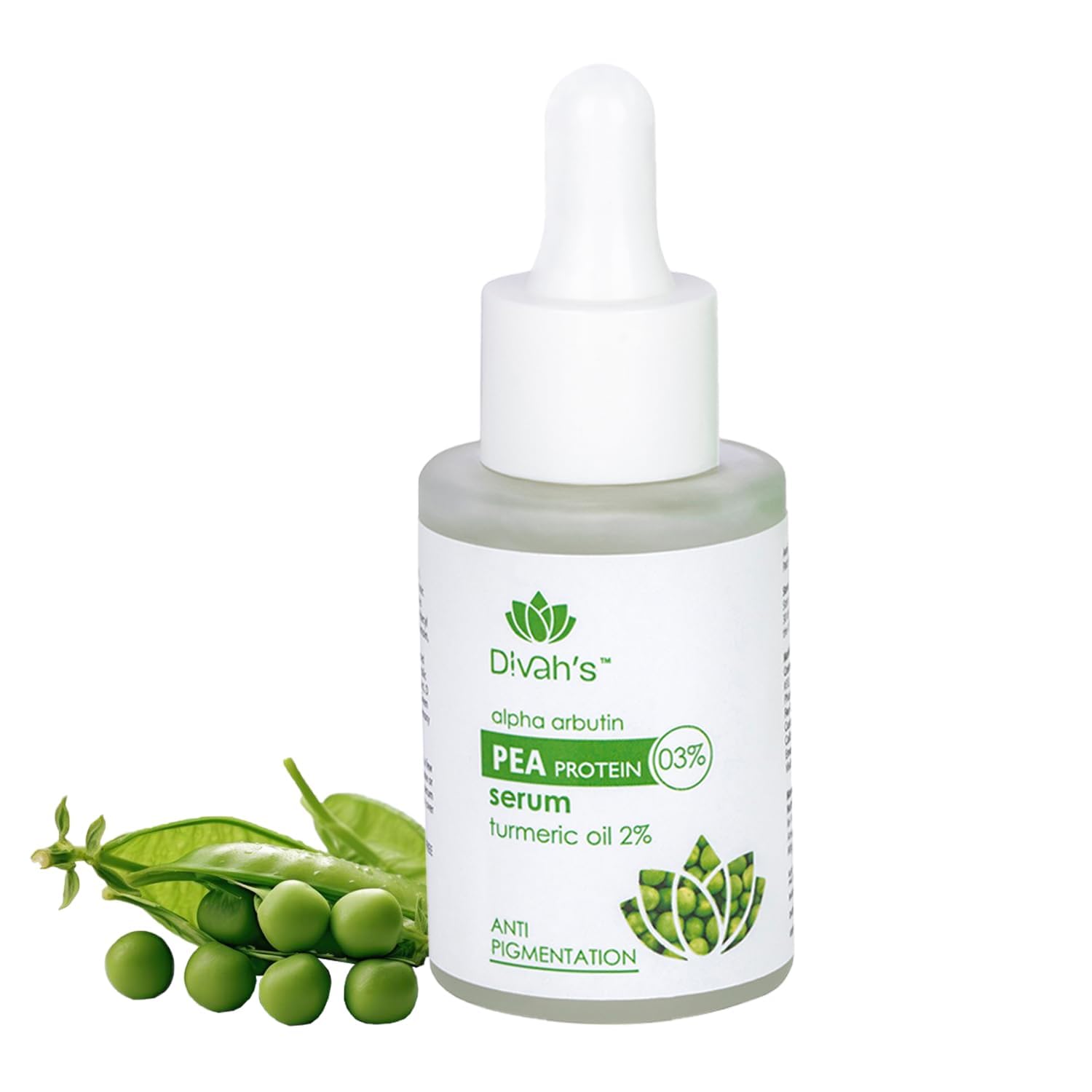 DivanS Pea Protein Face Serum With Alpha Arbutin 3 Percent And Turmeric Oil 2 Percent For Dark Spots Removal Hydrating Brighten