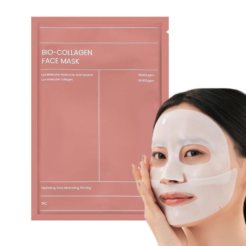 BioCollagen Real Deep Hydrating Overnight Face Mask, Korean Face Mask For Pigmentation Hydrogel Mask, Pore Minimizing, Elastici