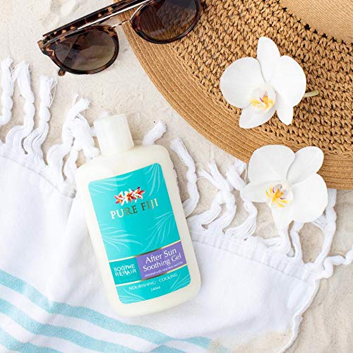 PURE FIJI Soothing After Sun Gel with Aloe Vera and Dilo Oil - Deeply Hydrating, Skin Nourishing After Sun Skin Care for Face, B