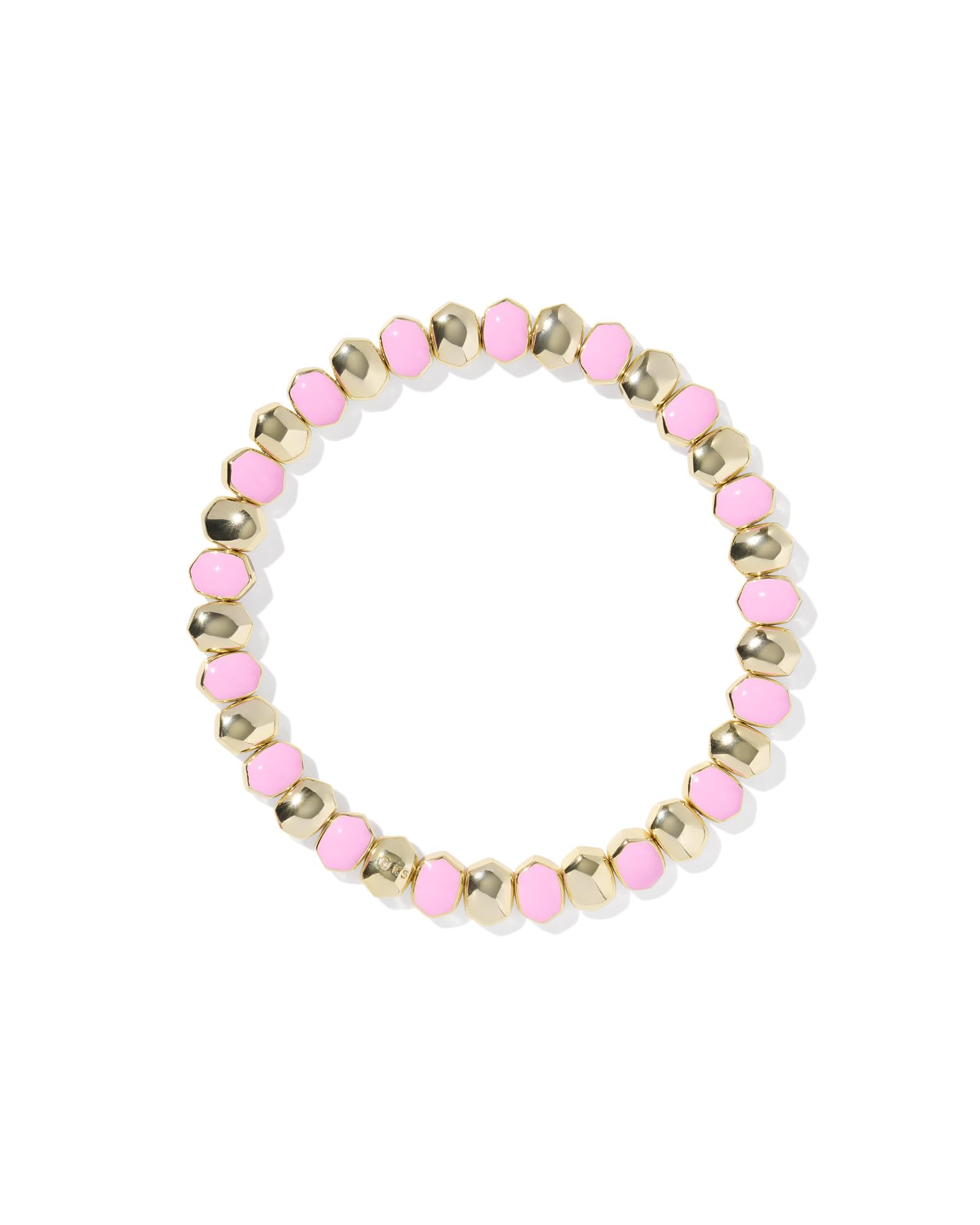 Kendra Scott Daphne Enamel Stretch Bracelet, 14K Gold-Plated Brass, Fashion Jewelry for Women, Light Pink Enamel