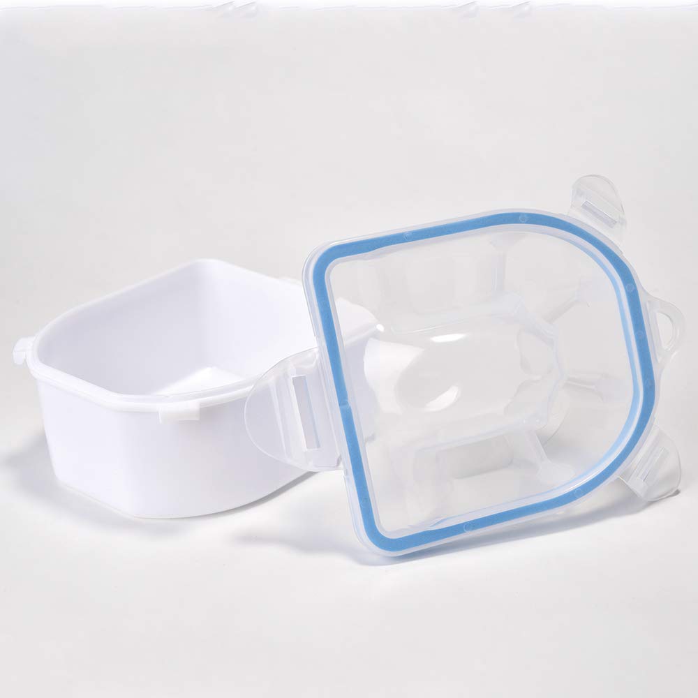 Rolabling 2 Pcs Soaking Soak Bowl Nail Art Polish Remove Wash Soaker Tray Manicure Spa Tool