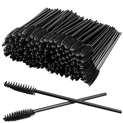 Sunisa 100Pcs Eyelash Applicator Brush,Disposable Eyelash Mascara Brushes Wands Applicator Eyebrow Brush, Eyelash Extension Supp