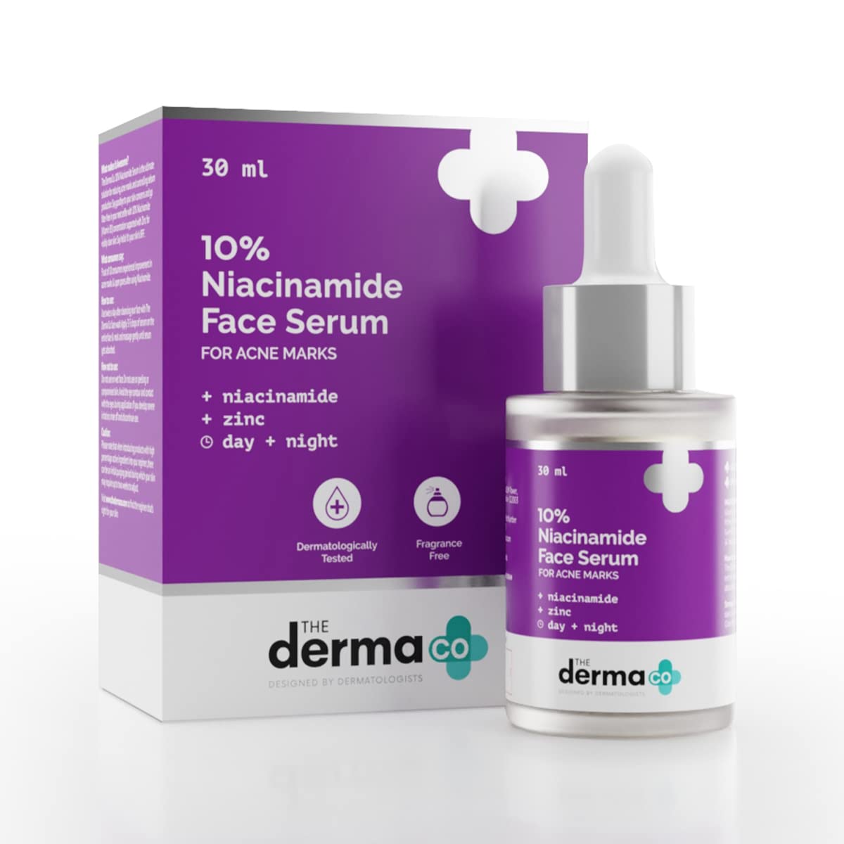 The Derma Co 10% Niacinamide Face Serum for Acne Marks | Helps Reduce Spots, Scars & Breakouts | Controls Oil & Sebum | Damage R