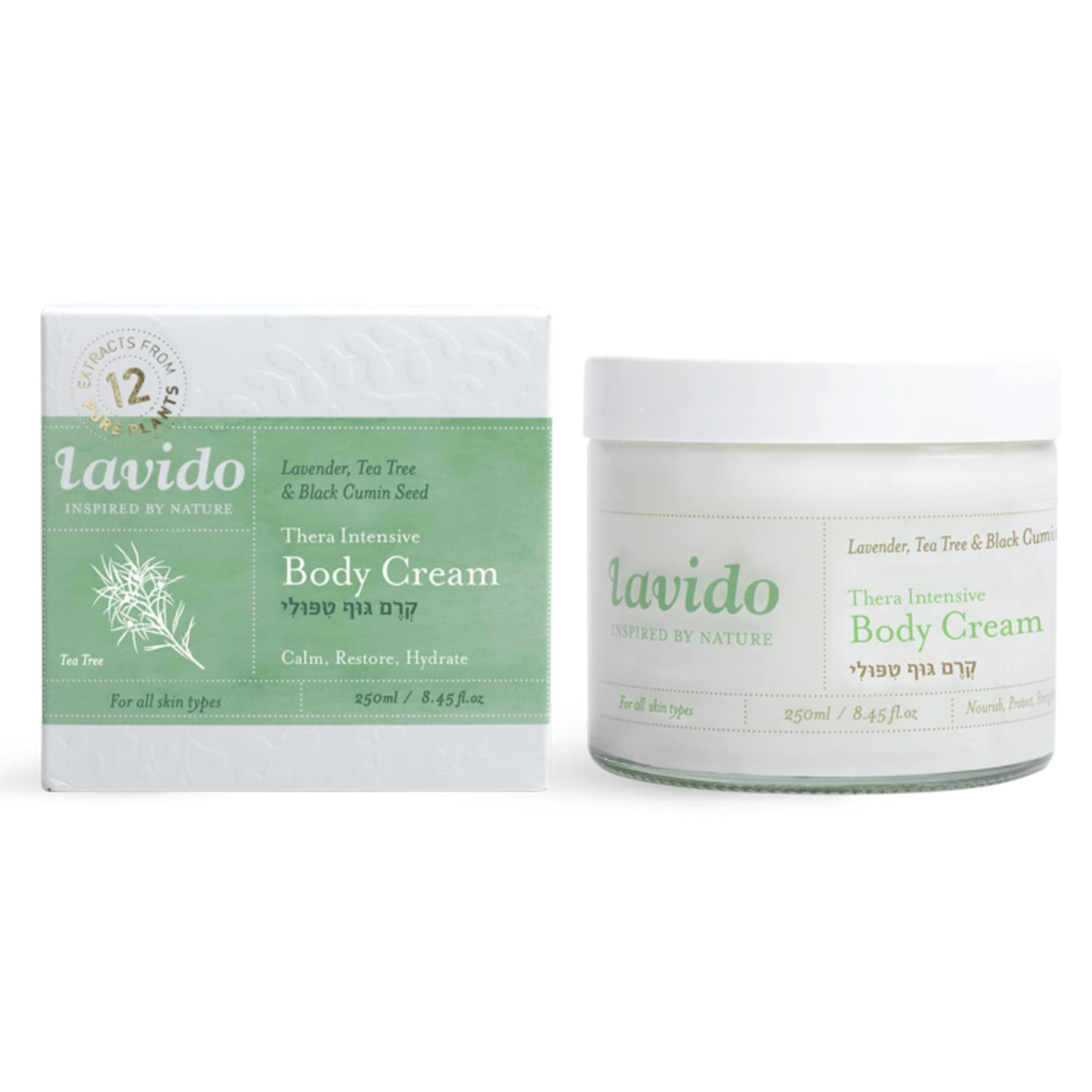 Lavido - Natural Thera Intensive Body Cream | Replenish, Nourish + Protect Dry, Sensitive Skin (8.45 oz | 250 ml)